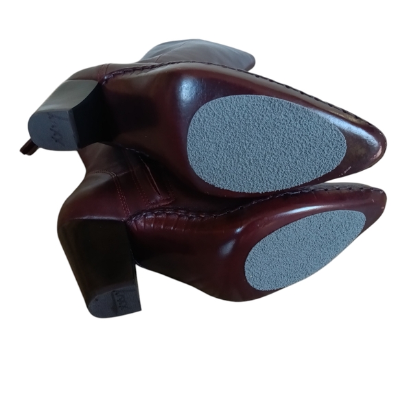 ❌SOLD❌Frye Vintage Burgundy Leather Heeled Boots Bohemian Western Size 6.5 RARE - Picture 8 of 12